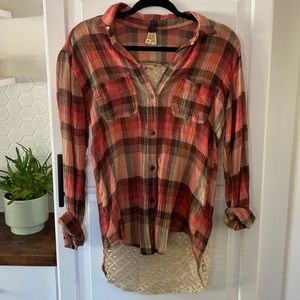 We the Free Plaid Top